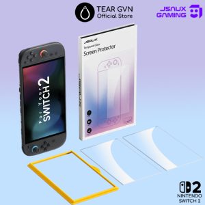 Kính cường lực HD và kính chống lóa kèm khung hỗ trợ dán JSAUX cho Nintendo Switch 2