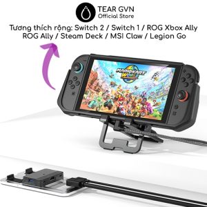 Giá đỡ máy hợp kim nhôm MEPATEM tích hợp xuất hình HDMI cho Nintendo Switch 2 / ROG Ally / Steam Deck / Legion Go