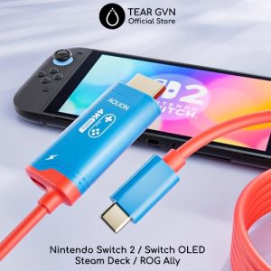 Cáp HDMI 4K tích hợp xuất hình AOLION cho Nintendo Switch 2 / Switch OLED / ROG Ally / Steam Deck
